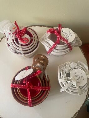 Rae Dunn  Measuring Cups  - Red, White, Brown